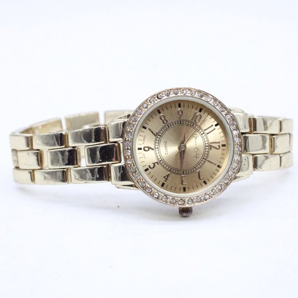 Jessica Carlyle Watch Womens Gold Tone Stainless Steel Classic Quartz Gold Dial - Picture 5 of 8